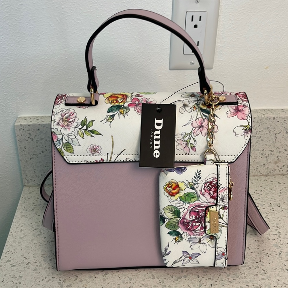 Brand new floral Dune purse top handle and cross body strap